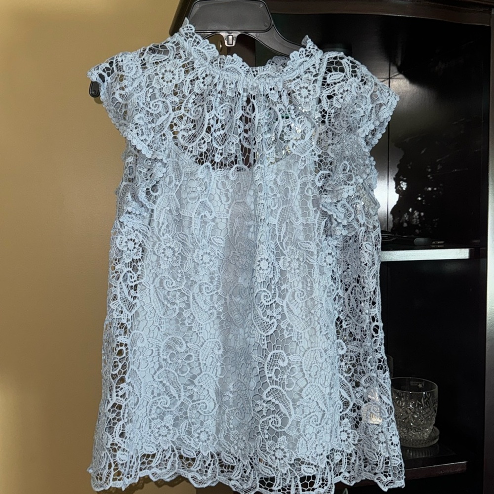 Bloomingdale’s Lace Trim Blouse